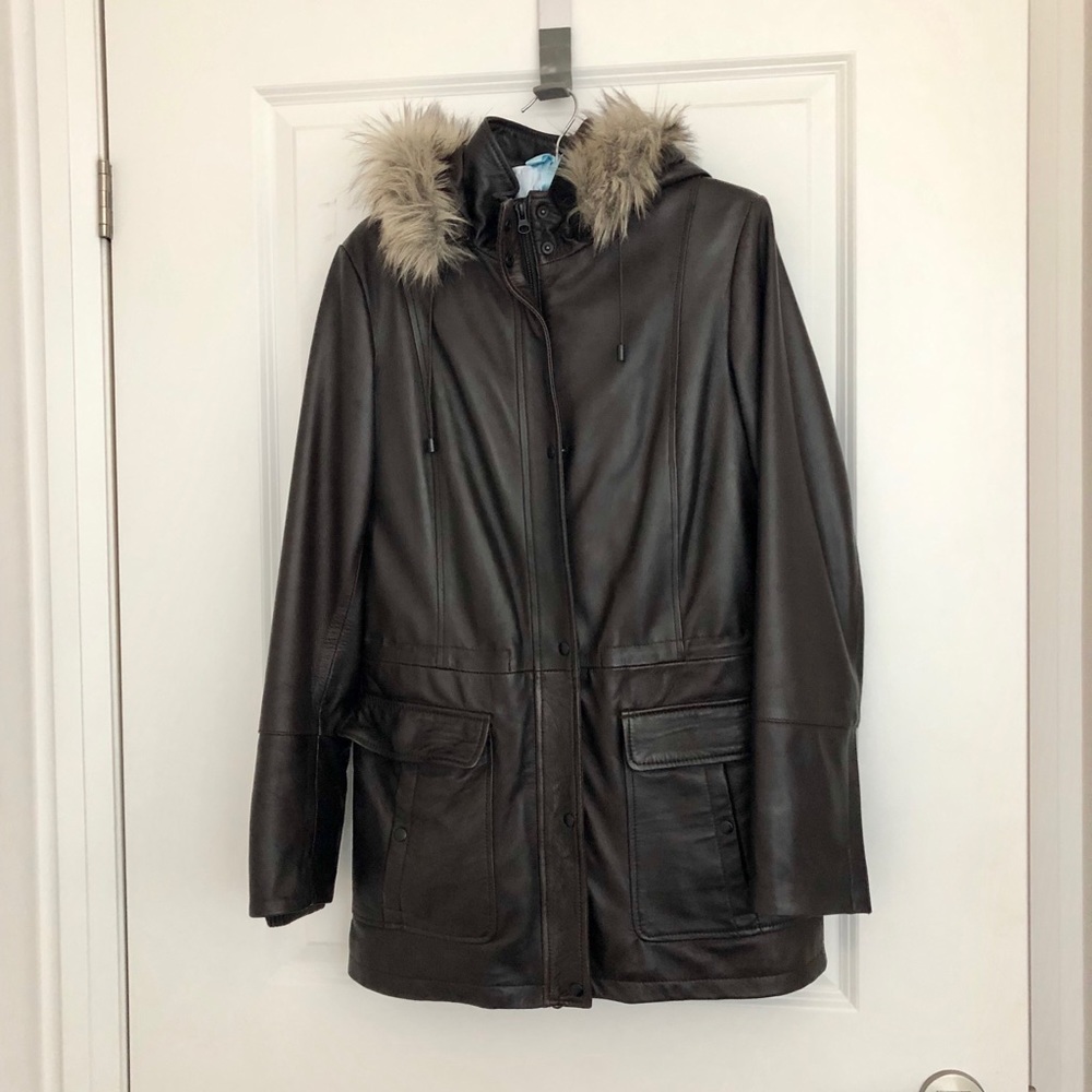 Danier Chocolate Leather 3/4 Jacket